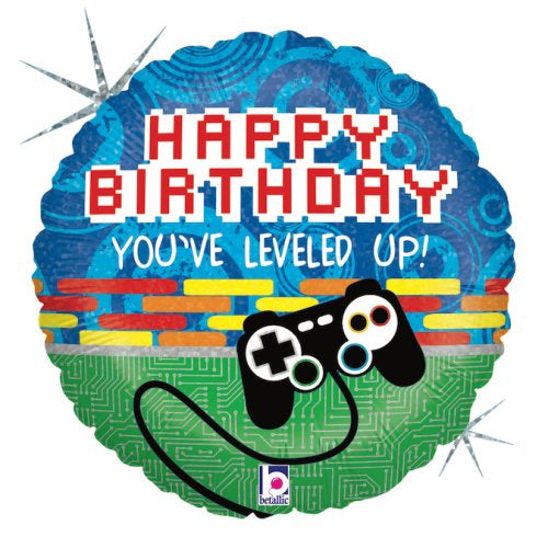 Game Controller Birthday Round Foil Balloon 45cm