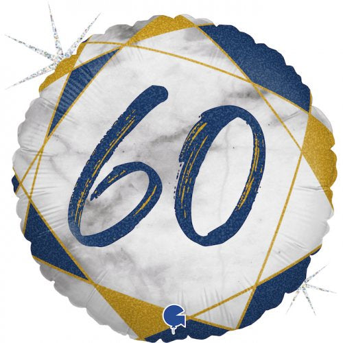 #60 Marble Blue FOIL BALLOON 18" (45CM)