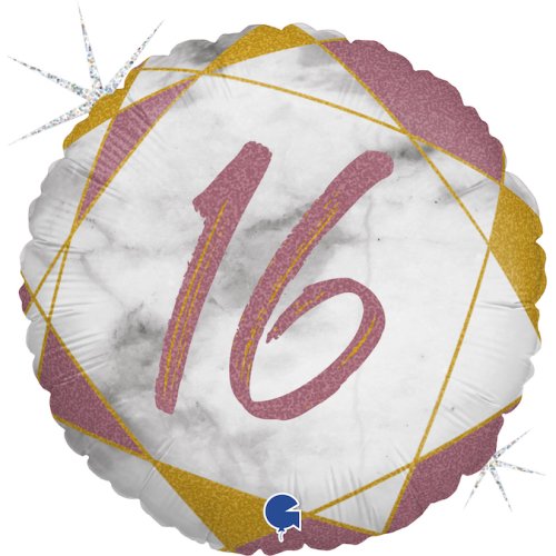 #16 Marble Rose Gold 18" Foil Balloon