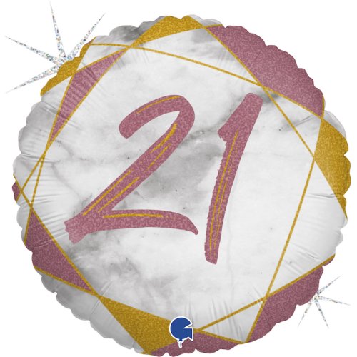 #21 Marble Rose Gold 18" Foil Balloon
