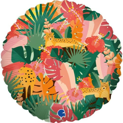 Tropical Jungle Round Foil Balloon 18" (45cm)