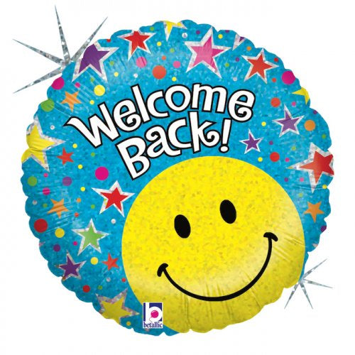 Welcome Back Holographic Foil Balloon 18"(45cm)