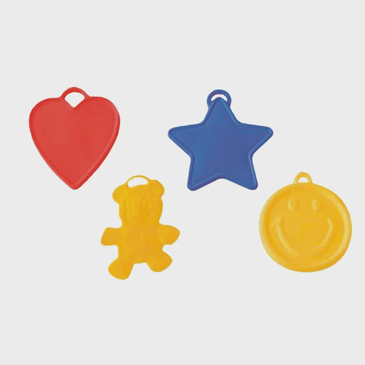 Assorted Design and Colour Plastic Balloon Weight Each