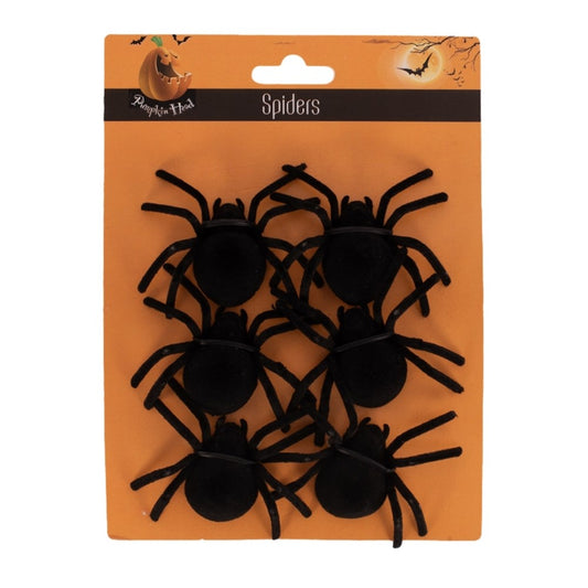 6PK 7X6CM FLOCKED SPIDER