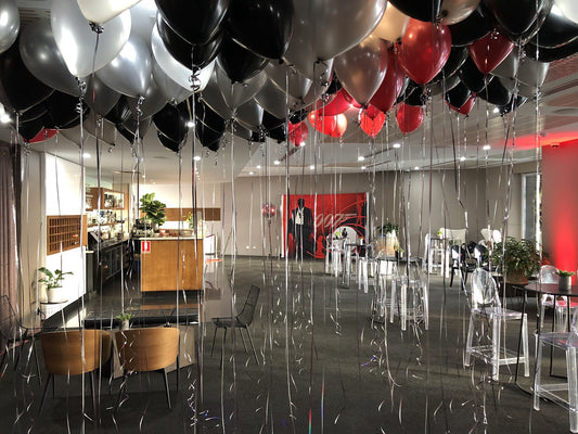 50 Helium Filled Floating Balloons 28cm