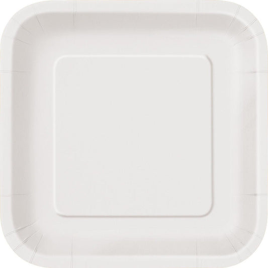 Bright White 8 x 23cm (9") Square Paper Plates