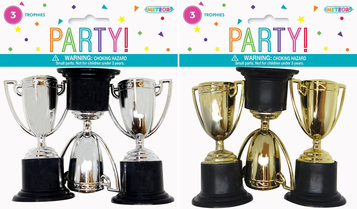 Gold Or Silver Trophies Pack Of 3