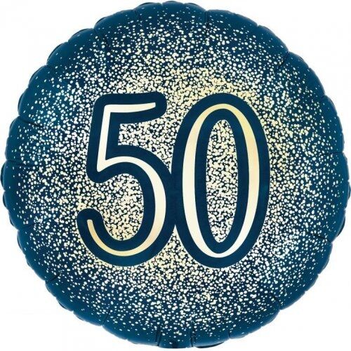 18 inch Metallic Glitter Navy Gold 50 Pack 1