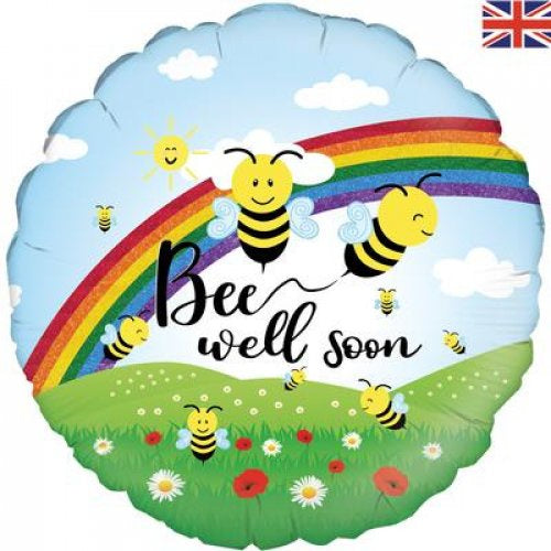 Bee Well Soon Holographic 18inch Round Foil Balloon