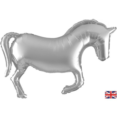 Silver Metallic Horse Shape Foil Balloon 89cm