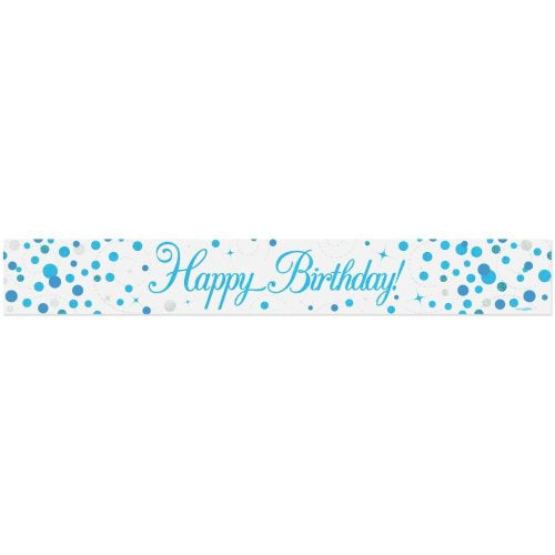 Sparkling Fizz Blue Happy Birthday Banner