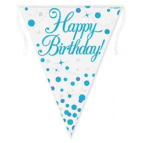 Sparkling Fizz Blue Happy Birthday Bunting