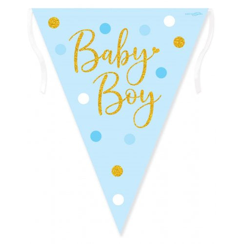 Sparkling Baby Boy Dots Holographic Bunting Pack 1