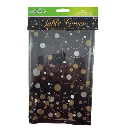 Sparkling Fizz Black Gold Tablecover Rectangle
