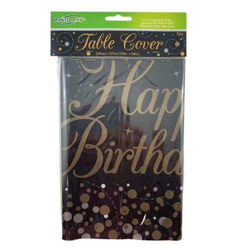 Sparkling Fizz Black Gold T/Cover Rect Happy Birthday P1