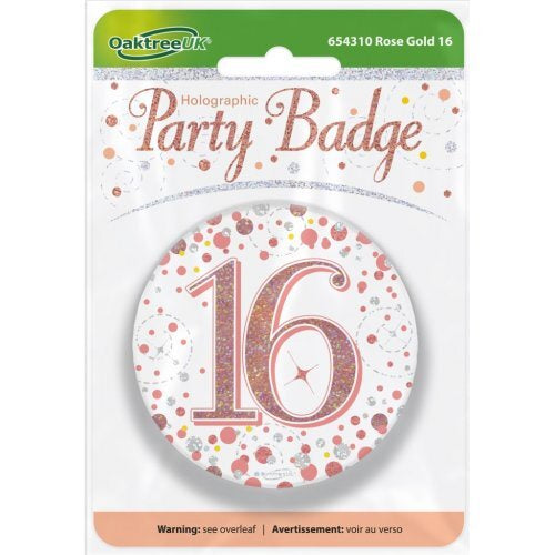 Badge 75mm Sparkling Fizz #16 Rose Gold Pack 1