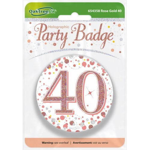 Badge 75mm Sparkling Fizz #40 Rose Gold Pack 1