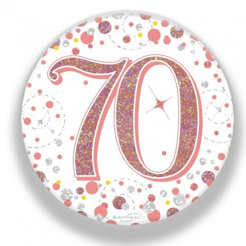 Badge 75mm Sparkling Fizz #70 Rose Gold Pack 1