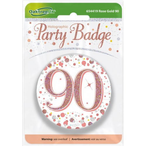 Badge 75mm Sparkling Fizz #90 Rose Gold Pack 1