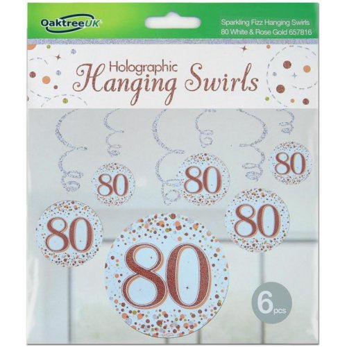 Hanging Swirl Sparkling Fizz #80 Rose Gold Pack 6