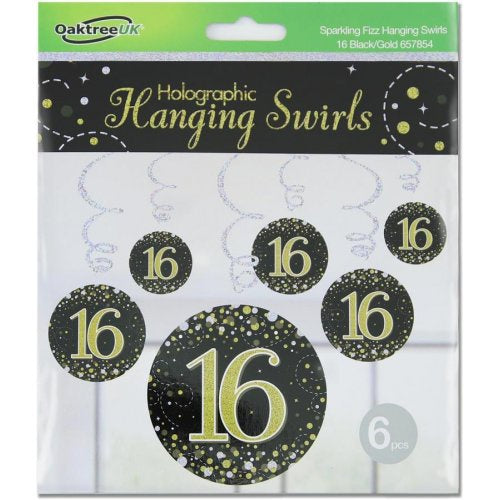 Hanging Swirl Sparkling Fizz #16 Black/Gold