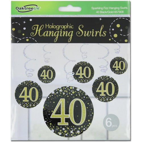 Hanging Swirl Sparkling Fizz #40 Black/Gold