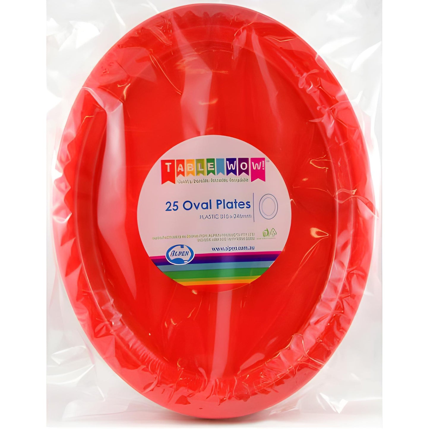 Oval Plates Red Pack Of 20