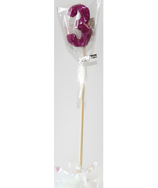 Pink Glitter Long Stick Candle #3