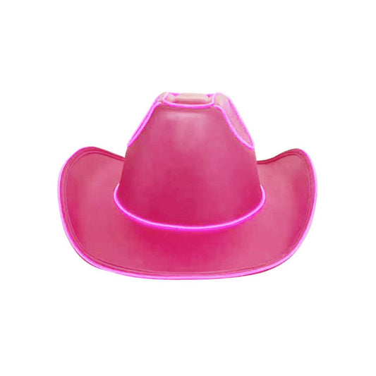 Light Up Cowgirl Hat – Pink LED Light Up Hat for Parties, Festivals, Halloween, and Costumes – Adjustable Fit – Batteries Not Included