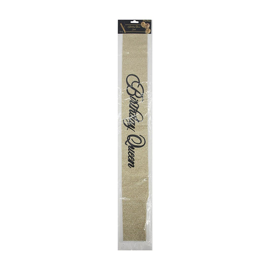 Birthday Queen Sash Gold – Party Accessory for Women & Adults