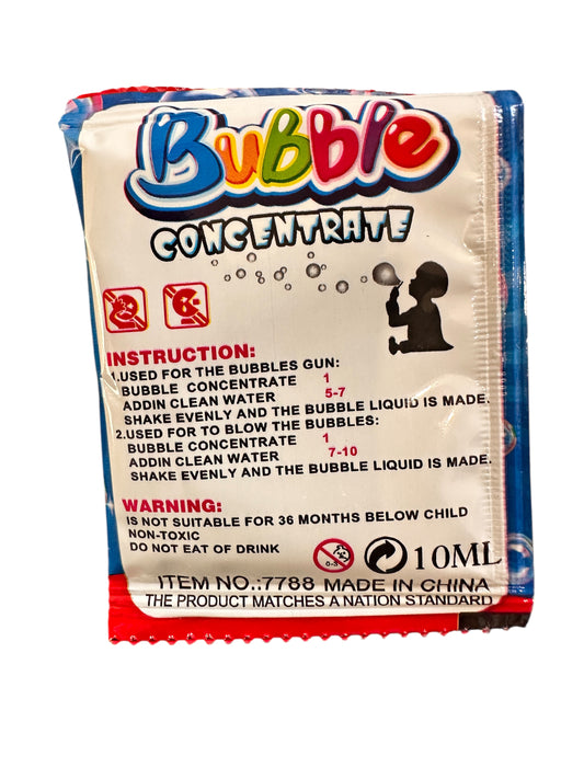 Bubble Solution Concentrate 10ml – Refill Pack for Bubble Guns & Bubble Toys – Non-Toxic