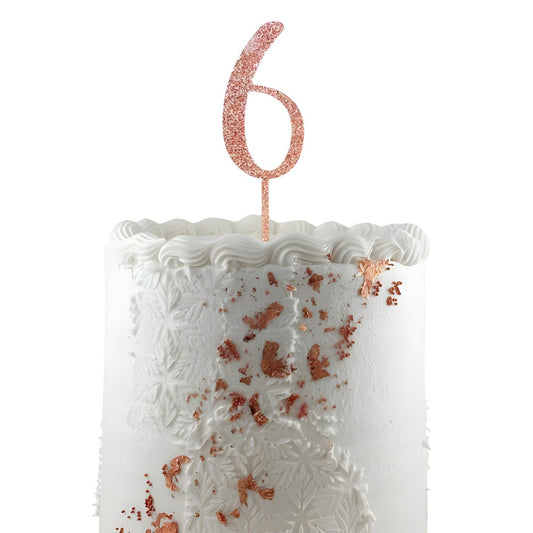 Cake Topper Acrylic Glitter 2.5mm Rose Gold #6 P1