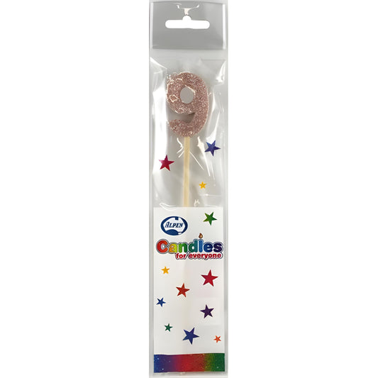 Rose Gold Glitter Long Stick Candle #9