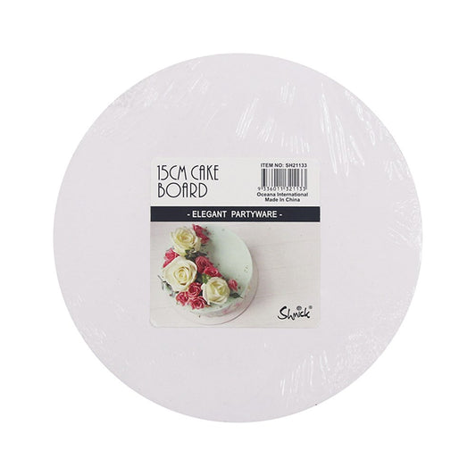 15CM HEAVY DUTY 6MM THICK WHITE CAKE BOARD