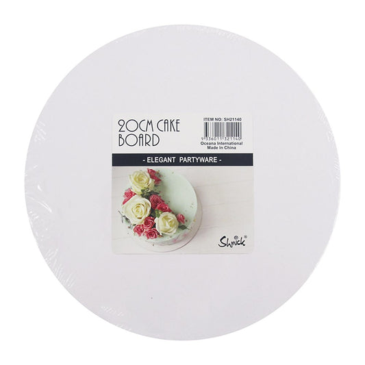 20CM HEAVY DUTY 6MM THICK WHITE CAKE BOARD