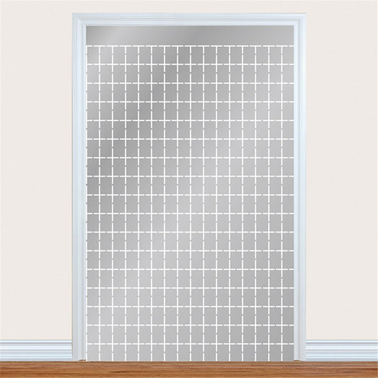 Silver Square Foil Curtain 100x200cm – Metallic Party Backdrop Decoration for Birthdays, Weddings & Events