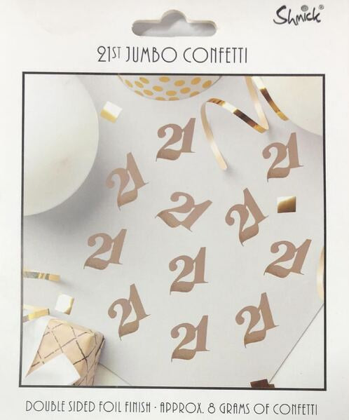 Rose Gold 21st Birthday Jumbo Confetti 8g