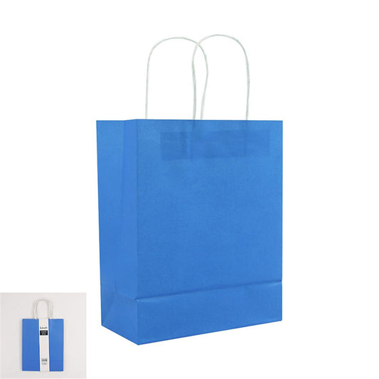 4PK MEDIUM BLUE KRAFT BAG-21x27x11cm