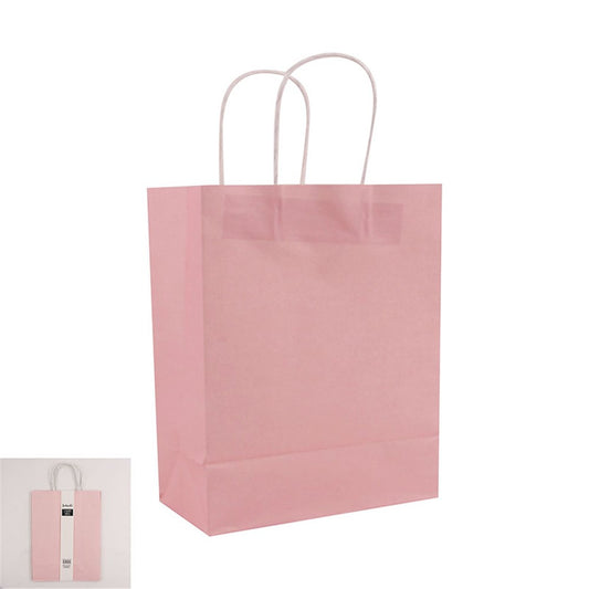 3PK LARGE PINK KRAFT BAG-25x33x12cm