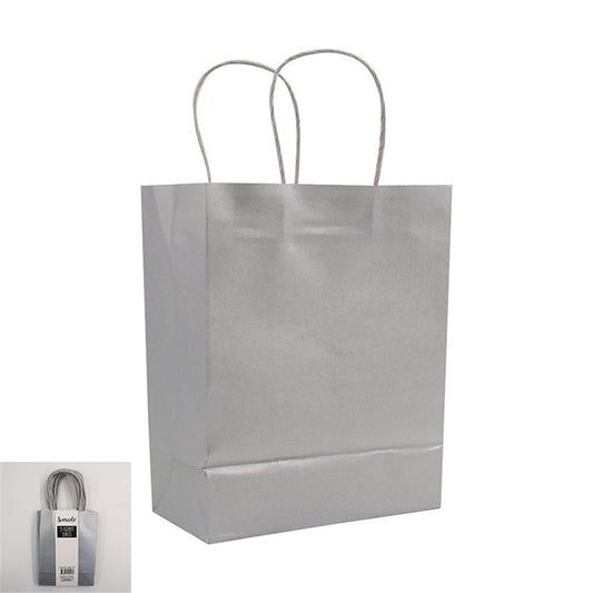 5PK SMALL SILVER KRAFT BAG-12x16.5x6cm