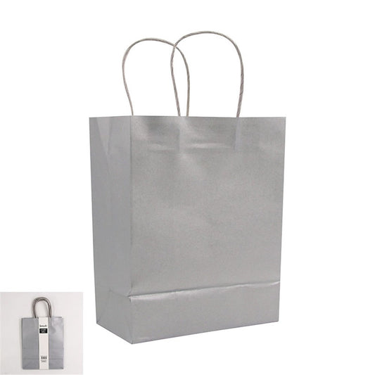 4PK MEDIUM SILVER KRAFT BAG-21x27x11cm