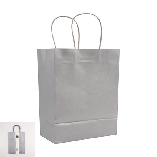 3PK LARGE SILVER KRAFT BAG-25x33x12cm