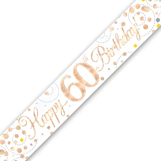 SPARKLING FIZZ ROSE GOLD BANNER 2.7M 60TH