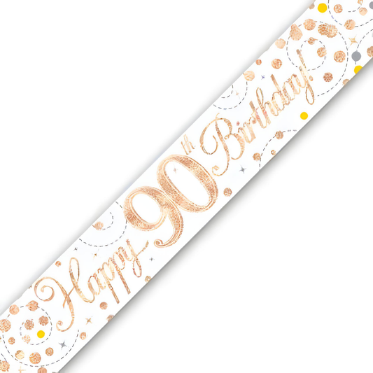 Sparkling Fizz Rose Gold Banner 2.7m 90th