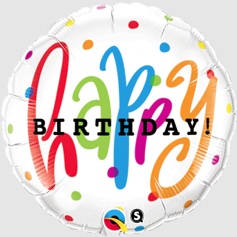 FOIL BALLOON 18"(45CM) HAPPY BIRTHDAY DOTS