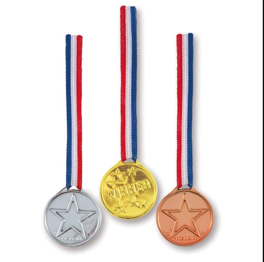 3 WINNER MEDALS - GOLD, SILVER & BRONZE