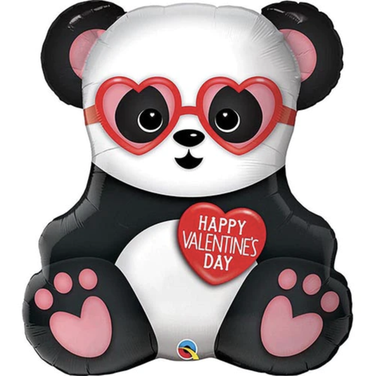Large Foil Supershape Balloon 32" Valentine's Panda Bear