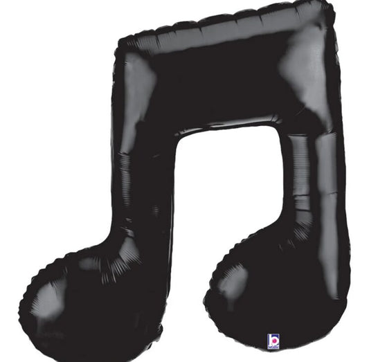 Betallic Foil Shape 91cm (36") Music Note Double - Black