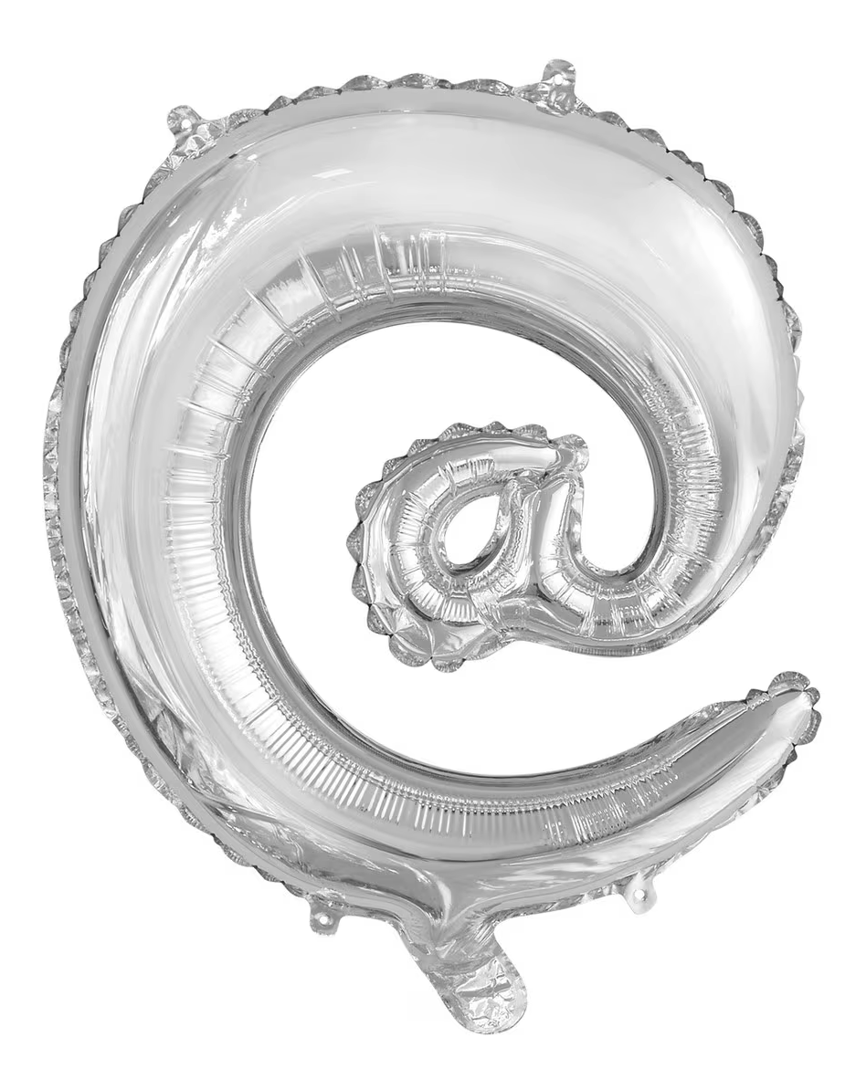 Silver "@" Alphabet Foil Balloon 35cm (14")