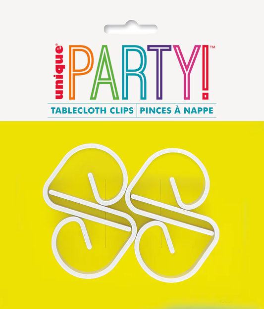 White Tablecover Clips Pack of 4